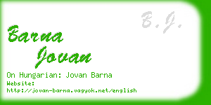 barna jovan business card